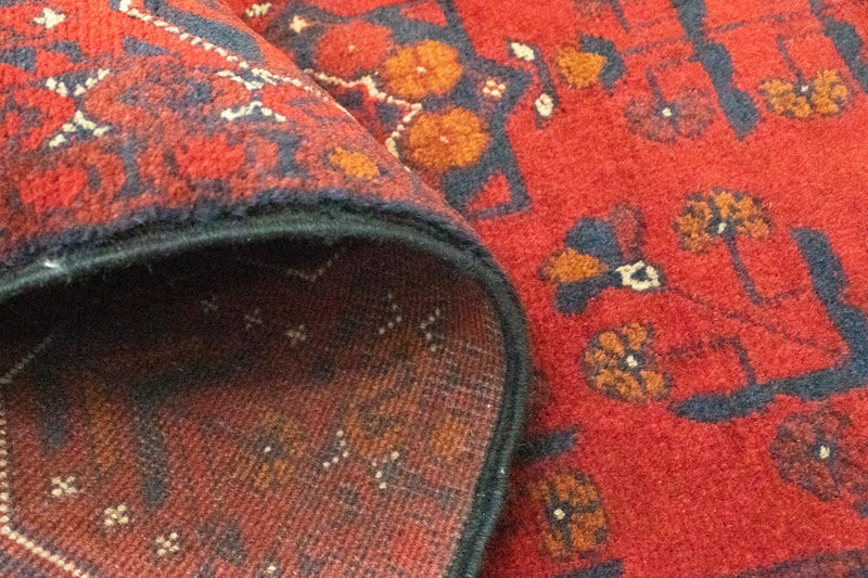 Loper Afghaans tapijt - Kunduz - 294 x 80 cm - rood