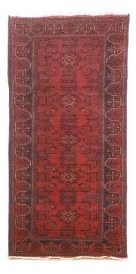 Loper Afghaans tapijt - Kunduz - 285 x 80 cm - rood