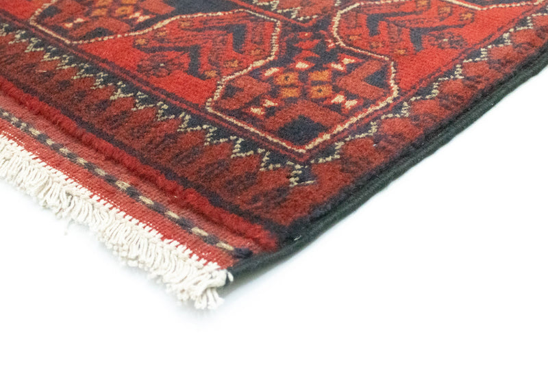 Loper Afghaans tapijt - Kunduz - 285 x 80 cm - rood