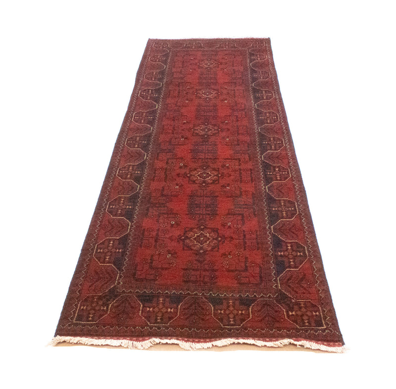 Loper Afghaans tapijt - Kunduz - 285 x 80 cm - rood