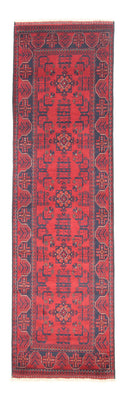 Loper Afghaans tapijt - Kunduz - 297 x 79 cm - rood
