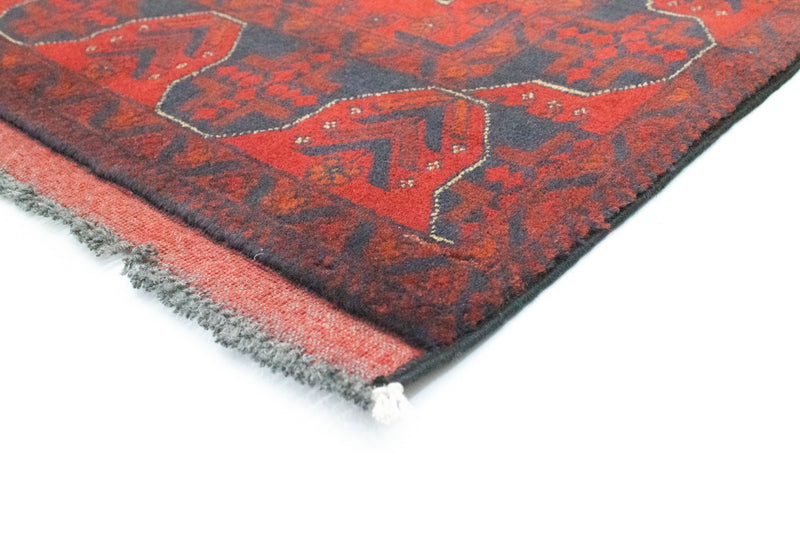 Loper Afghaans tapijt - Kunduz - 297 x 79 cm - rood