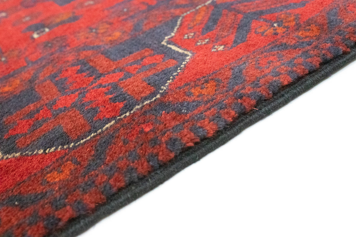 Loper Afghaans tapijt - Kunduz - 297 x 79 cm - rood