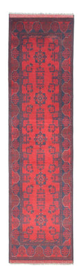 Loper Afghaans tapijt - Kunduz - 289 x 77 cm - rood