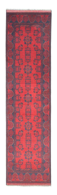 Loper Afghaans tapijt - Kunduz - 289 x 77 cm - rood
