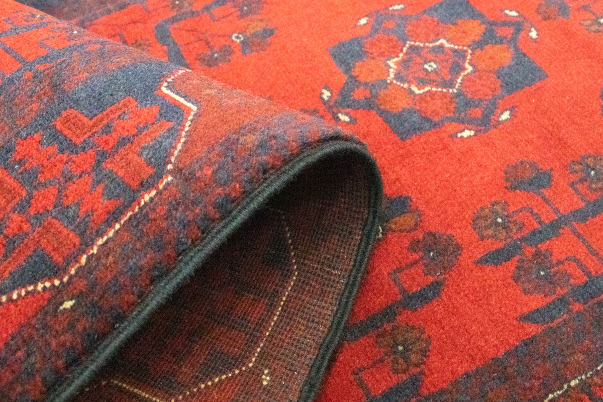 Loper Afghaans tapijt - Kunduz - 289 x 77 cm - rood