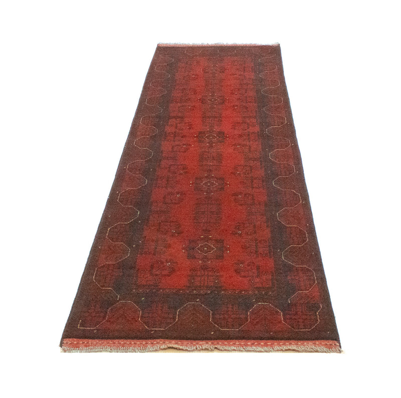 Loper Afghaans tapijt - Kunduz - 289 x 77 cm - rood