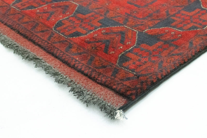 Loper Afghaans tapijt - Kunduz - 296 x 77 cm - rood
