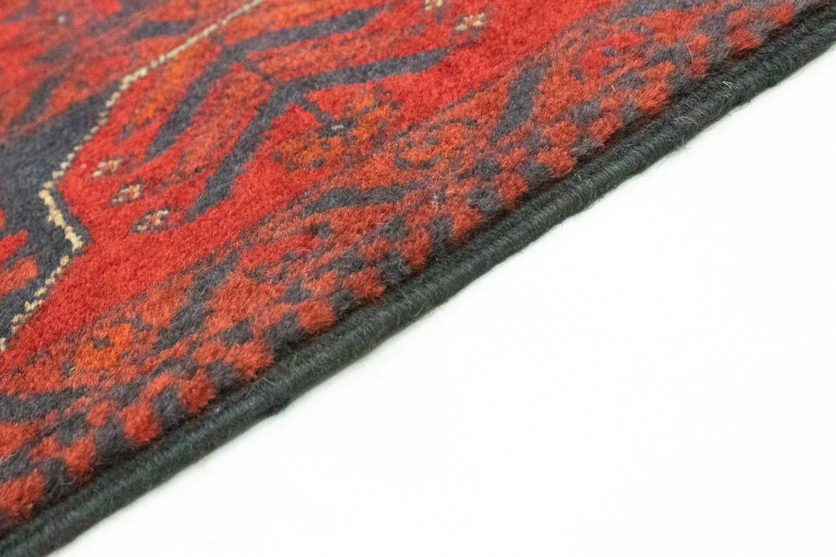 Loper Afghaans tapijt - Kunduz - 296 x 77 cm - rood