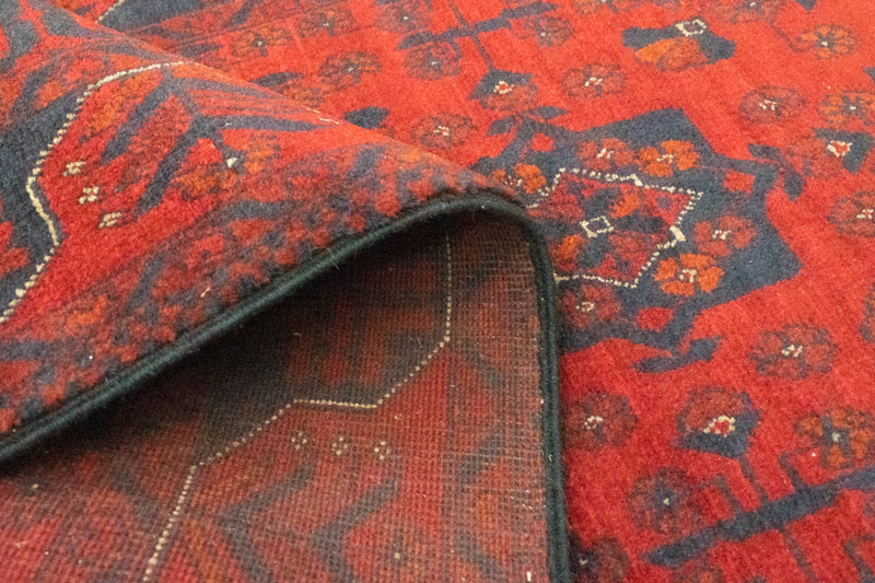 Loper Afghaans tapijt - Kunduz - 296 x 77 cm - rood