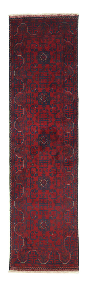 Loper Afghaans tapijt - Kunduz - 290 x 79 cm - donkerrood