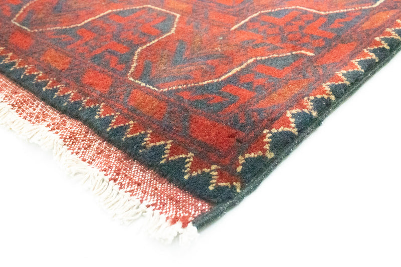 Loper Afghaans tapijt - Kunduz - 290 x 79 cm - donkerrood