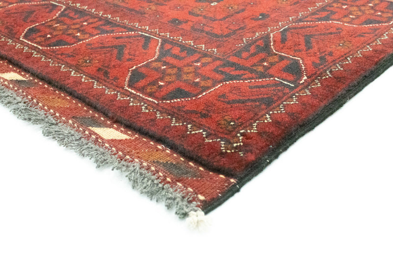 Loper Afghaans tapijt - Kunduz - 302 x 78 cm - rood