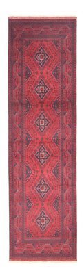 Loper Afghaans tapijt - Kunduz - 296 x 84 cm - donkerrood