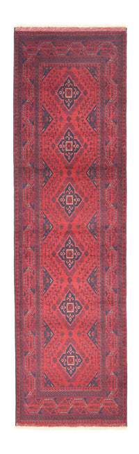 Loper Afghaans tapijt - Kunduz - 296 x 84 cm - donkerrood