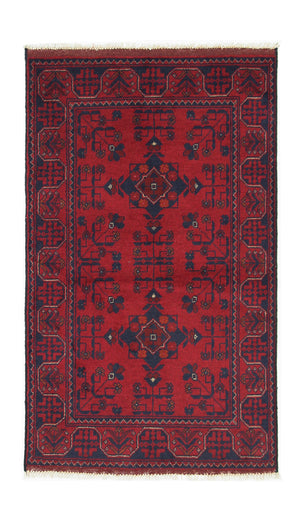 Afghaans tapijt - Kunduz - 120 x 77 cm - donkerblauw