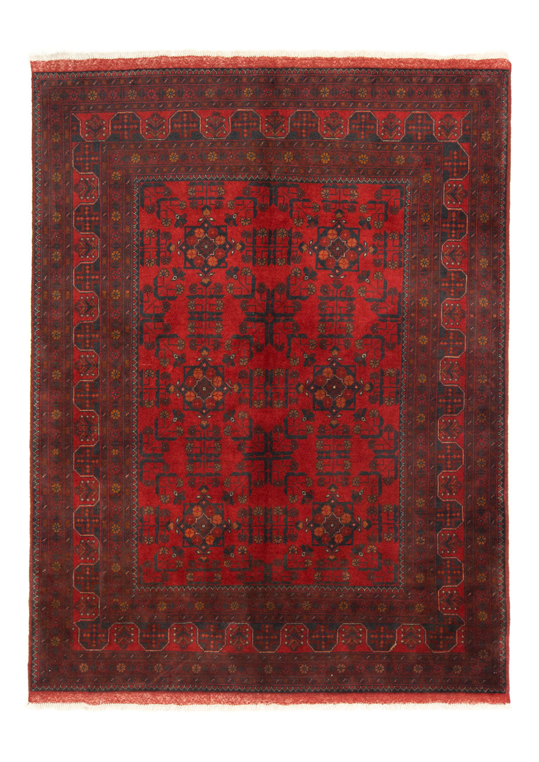 Afghaans tapijt - Kunduz - 196 x 151 cm - rood