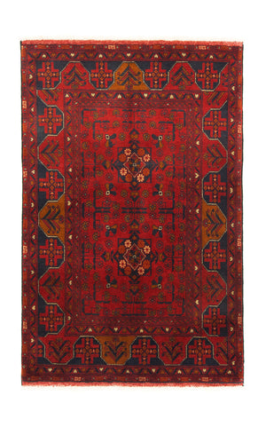 Afghaans tapijt - Kunduz - 154 x 100 cm - rood