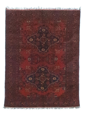 Afghaans tapijt - Kunduz - 129 x 73 cm - rood