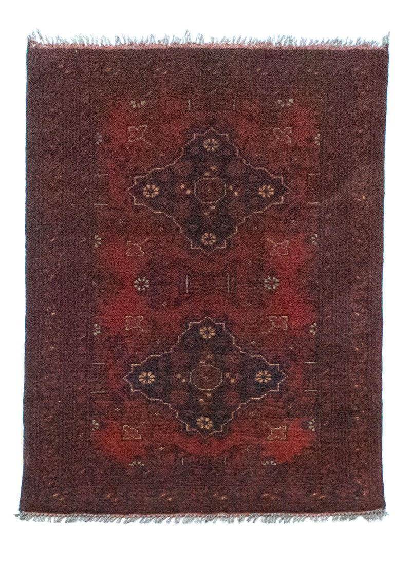 Afghaans tapijt - Kunduz - 129 x 73 cm - rood