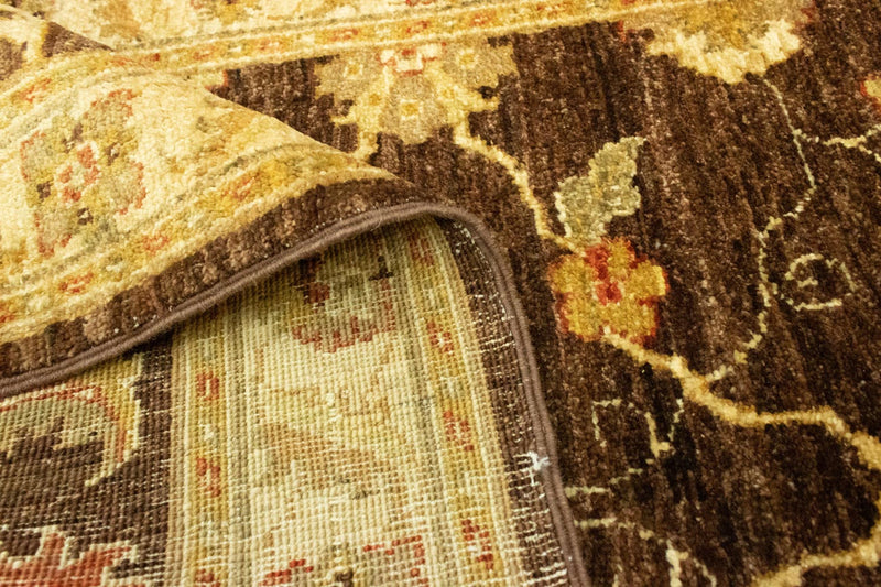 Loper Ziegler tapijt - 385 x 90 cm - donkerbruin