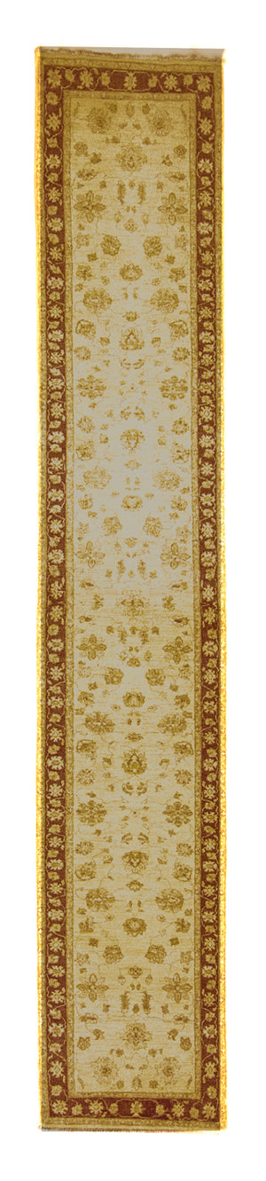 Loper Ziegler tapijt - 455 x 79 cm - licht beige