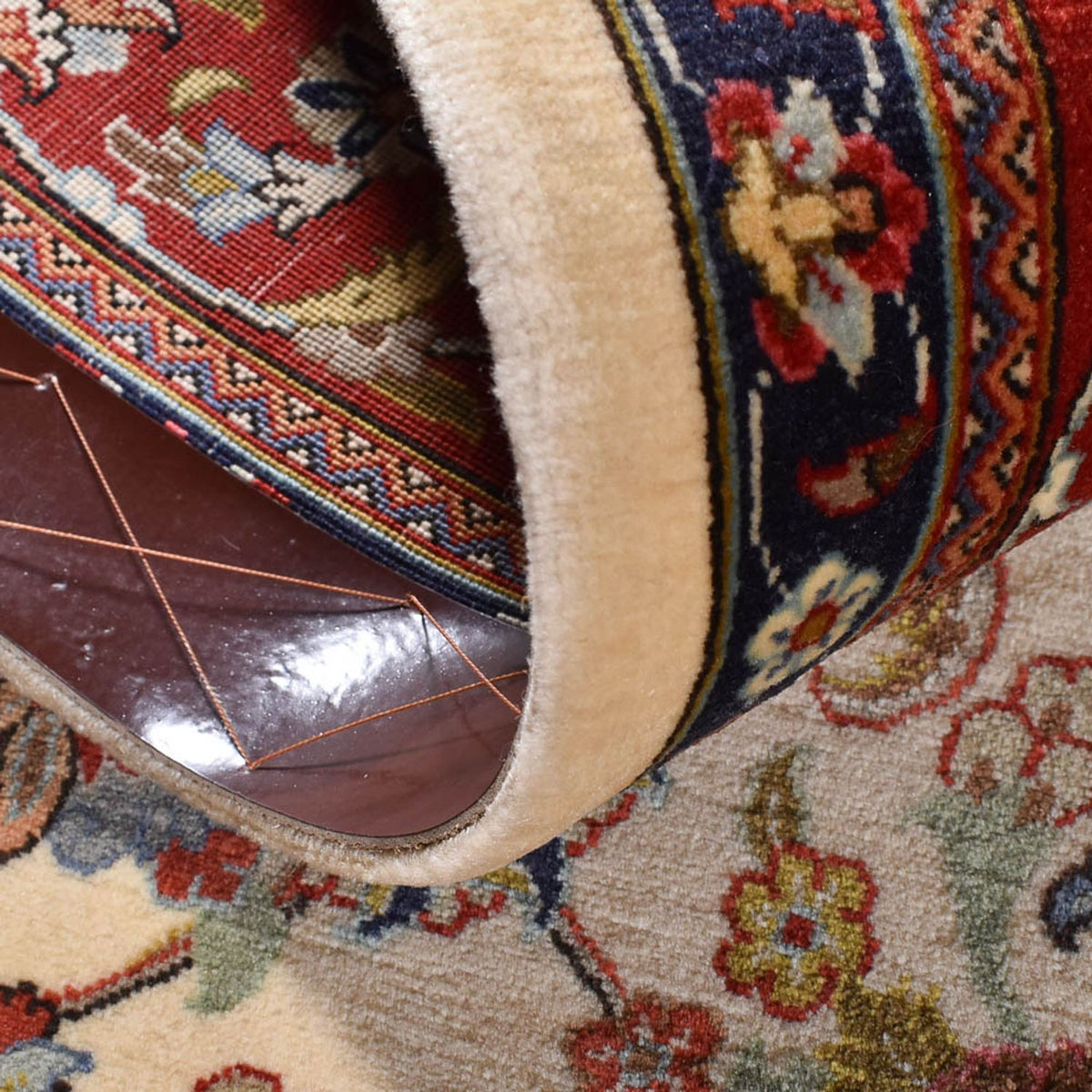 Perzisch tapijt - Ghom - Koninklijk - 202 x 131 cm - licht beige