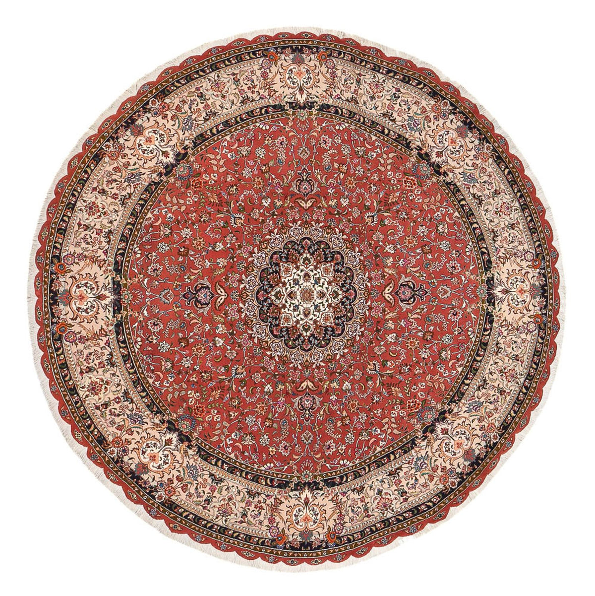 Perzisch tapijt - Tabriz - Premium rond  - 300 x 300 cm - rood