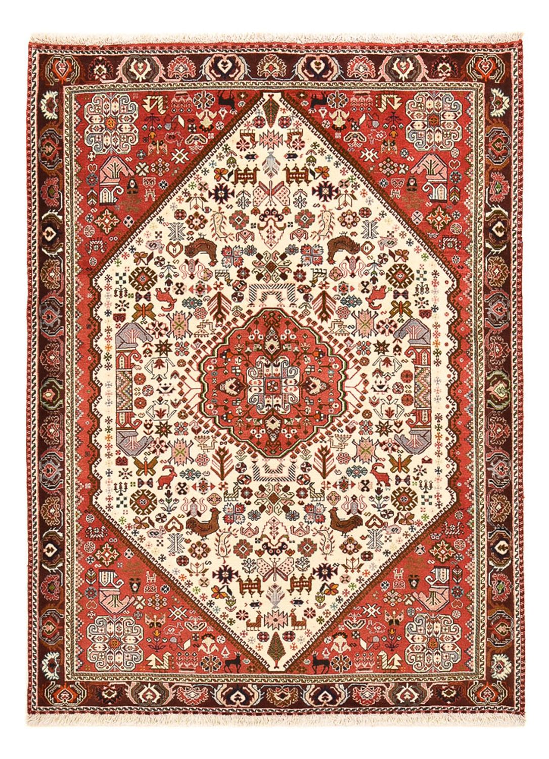 Gabbeh Tapijt - Kashkuli Perzisch - 200 x 150 cm - crème