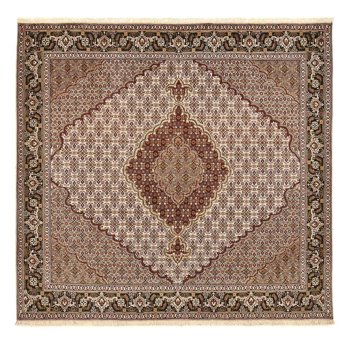 Perzisch tapijt - Tabriz - Royal vierkant  - 202 x 196 cm - lichtbruin