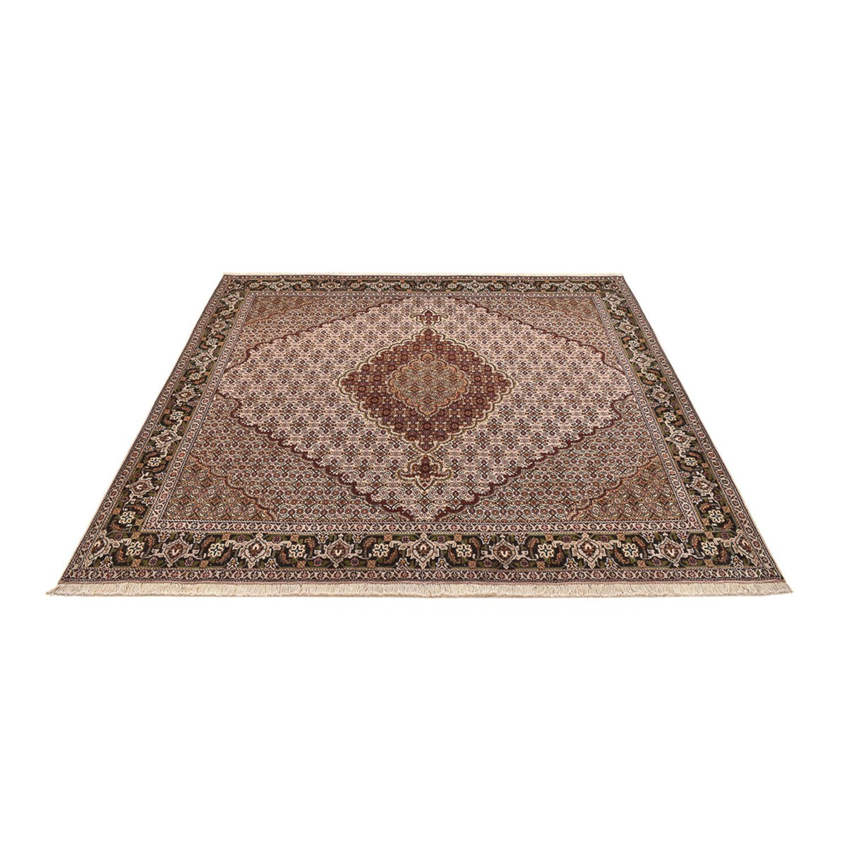 Perzisch tapijt - Tabriz - Royal vierkant  - 202 x 196 cm - lichtbruin