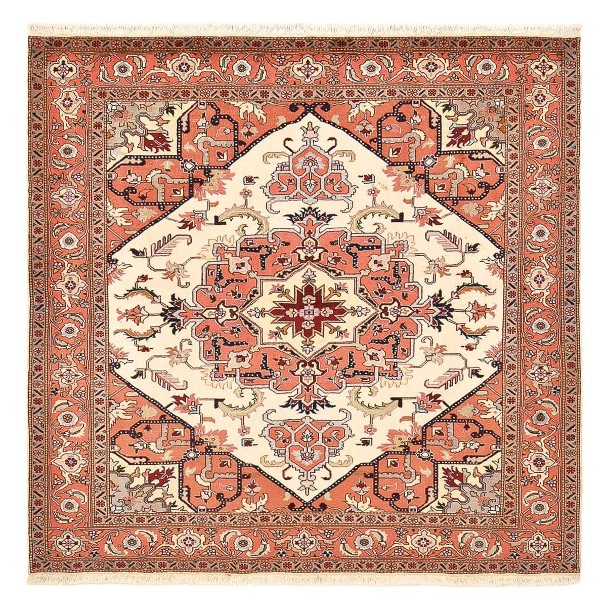 Perzisch tapijt - Tabriz - Royal vierkant  - 205 x 200 cm - crème