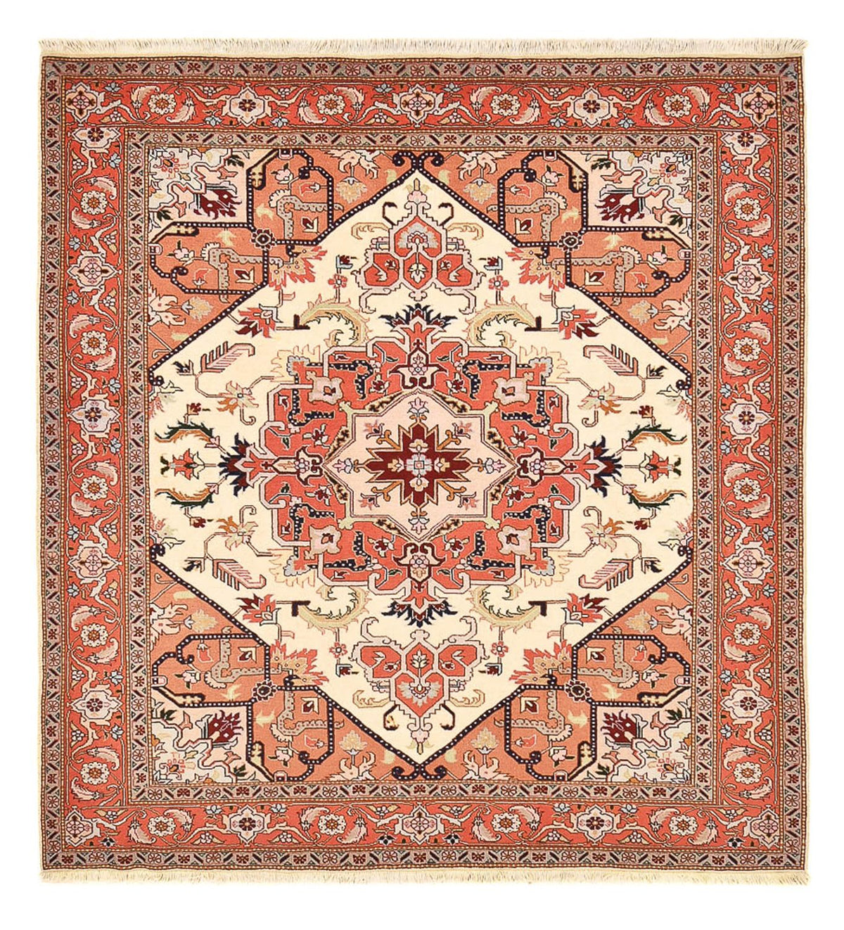 Perzisch tapijt - Tabriz - Royal vierkant  - 216 x 195 cm - crème