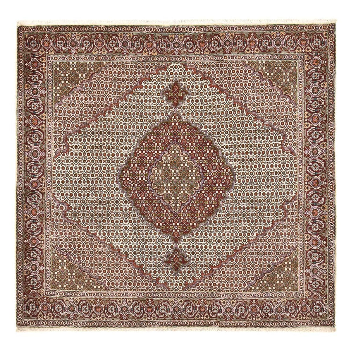 Perzisch tapijt - Tabriz - Royal vierkant  - 204 x 200 cm - bruin