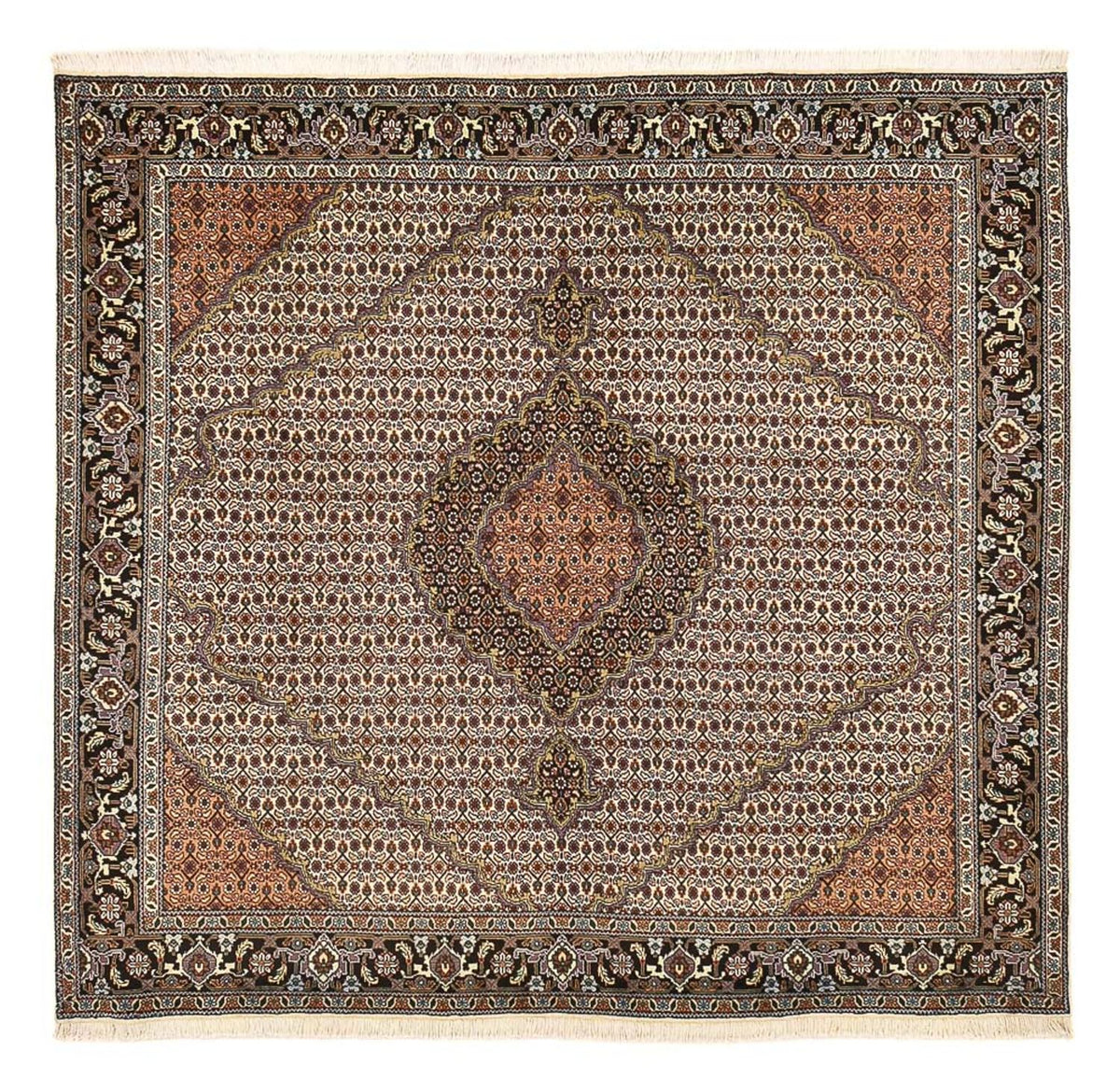 Perzisch tapijt - Tabriz - Royal vierkant  - 202 x 200 cm - zand