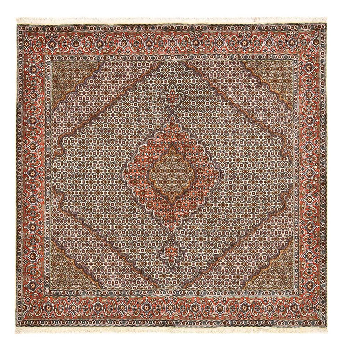 Perzisch tapijt - Tabriz - Royal vierkant  - 210 x 206 cm - roest