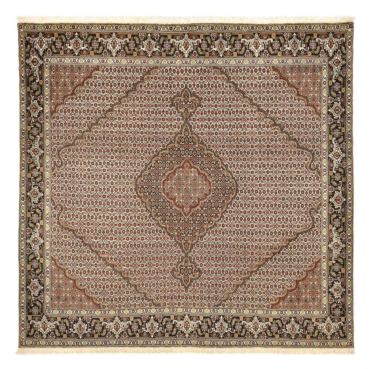 Perzisch tapijt - Tabriz - Royal vierkant  - 205 x 204 cm - bruin