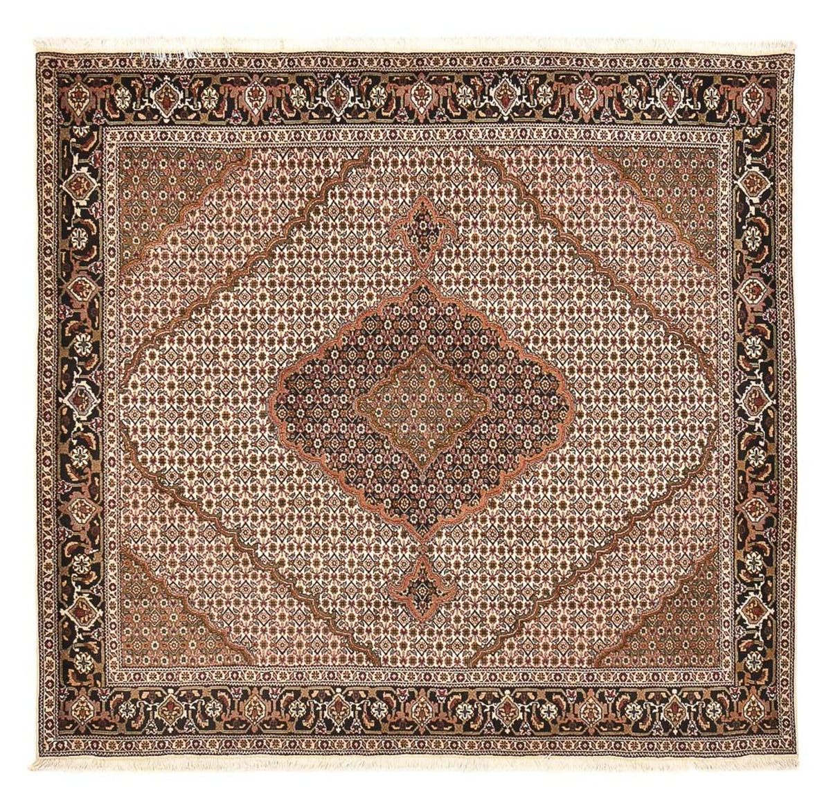 Perzisch tapijt - Tabriz - Royal vierkant  - 206 x 202 cm - lichtbruin