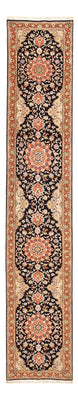 Loper Perzisch tapijt - Tabriz - Royal - 380 x 75 cm - donkerblauw