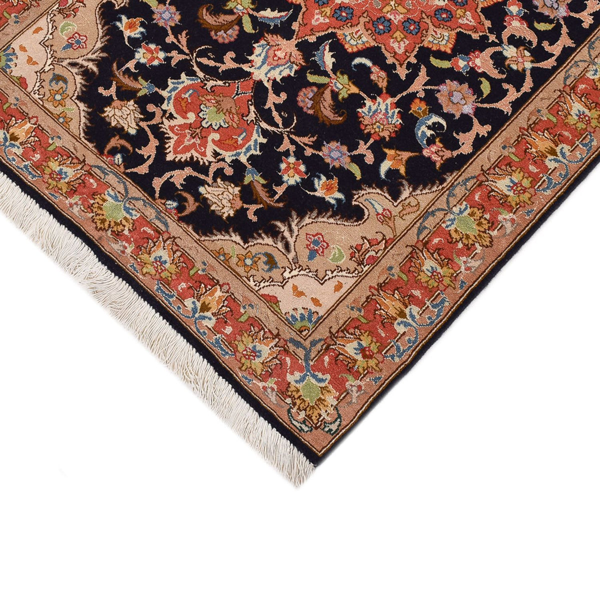Loper Perzisch tapijt - Tabriz - Royal - 380 x 75 cm - donkerblauw