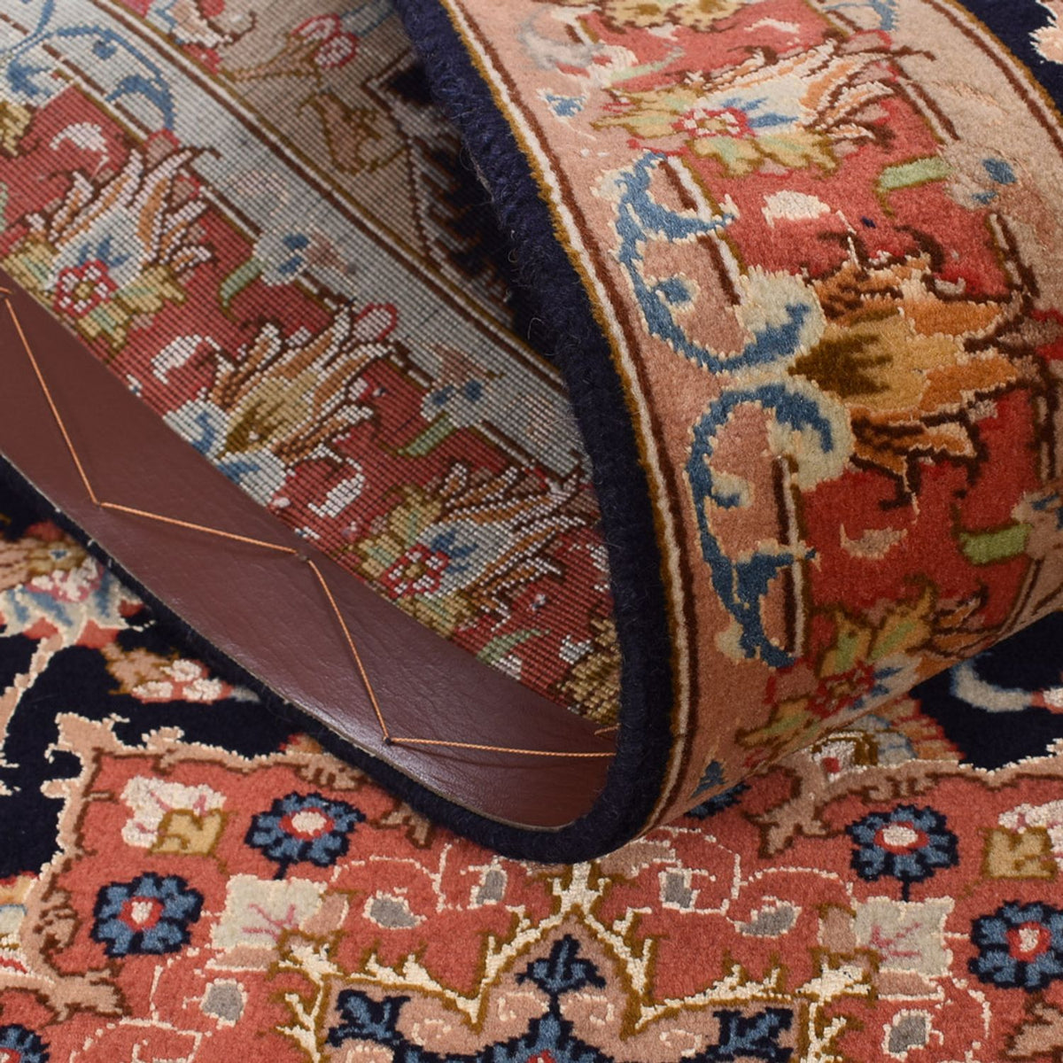 Loper Perzisch tapijt - Tabriz - Royal - 380 x 75 cm - donkerblauw