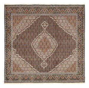 Perzisch tapijt - Tabriz - Royal vierkant  - 207 x 205 cm - bruin