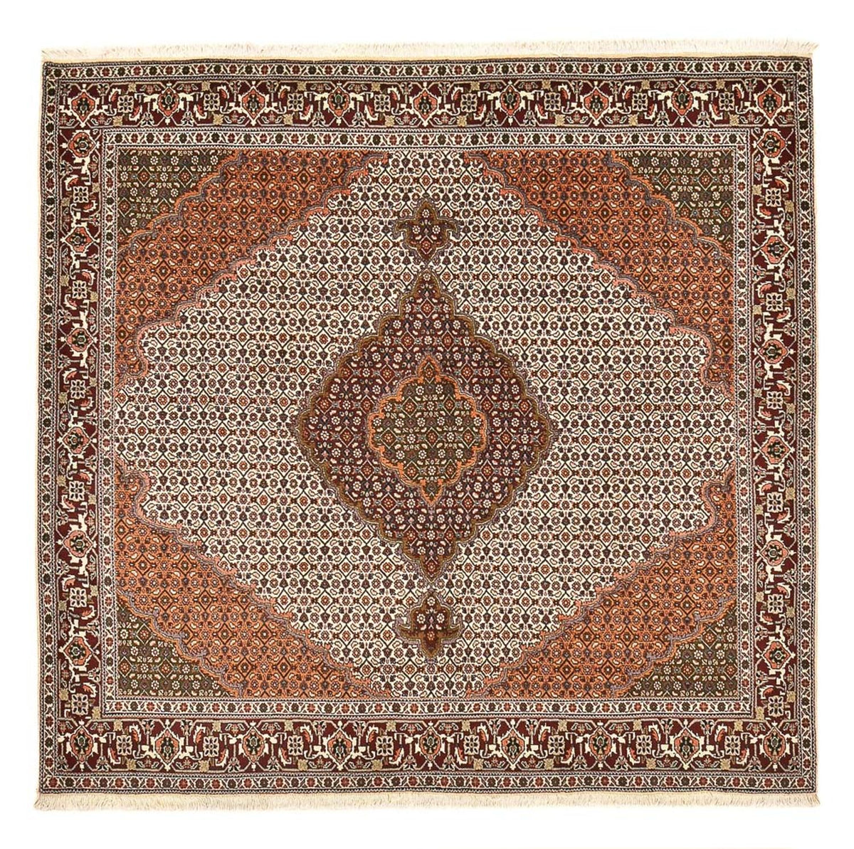 Perzisch tapijt - Tabriz - Royal vierkant  - 203 x 200 cm - lichtbruin