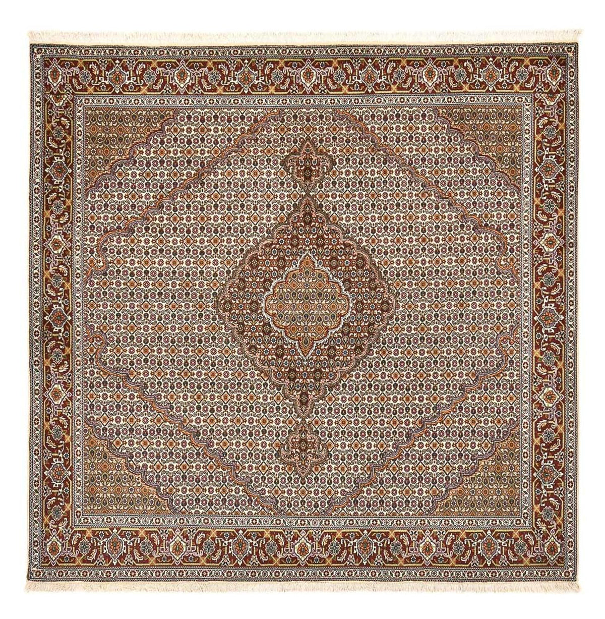 Perzisch tapijt - Tabriz - Royal vierkant  - 208 x 198 cm - lichtbruin