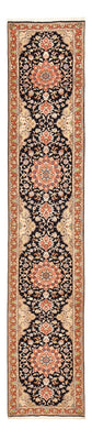 Loper Perzisch tapijt - Tabriz - Royal - 380 x 75 cm - donkerblauw