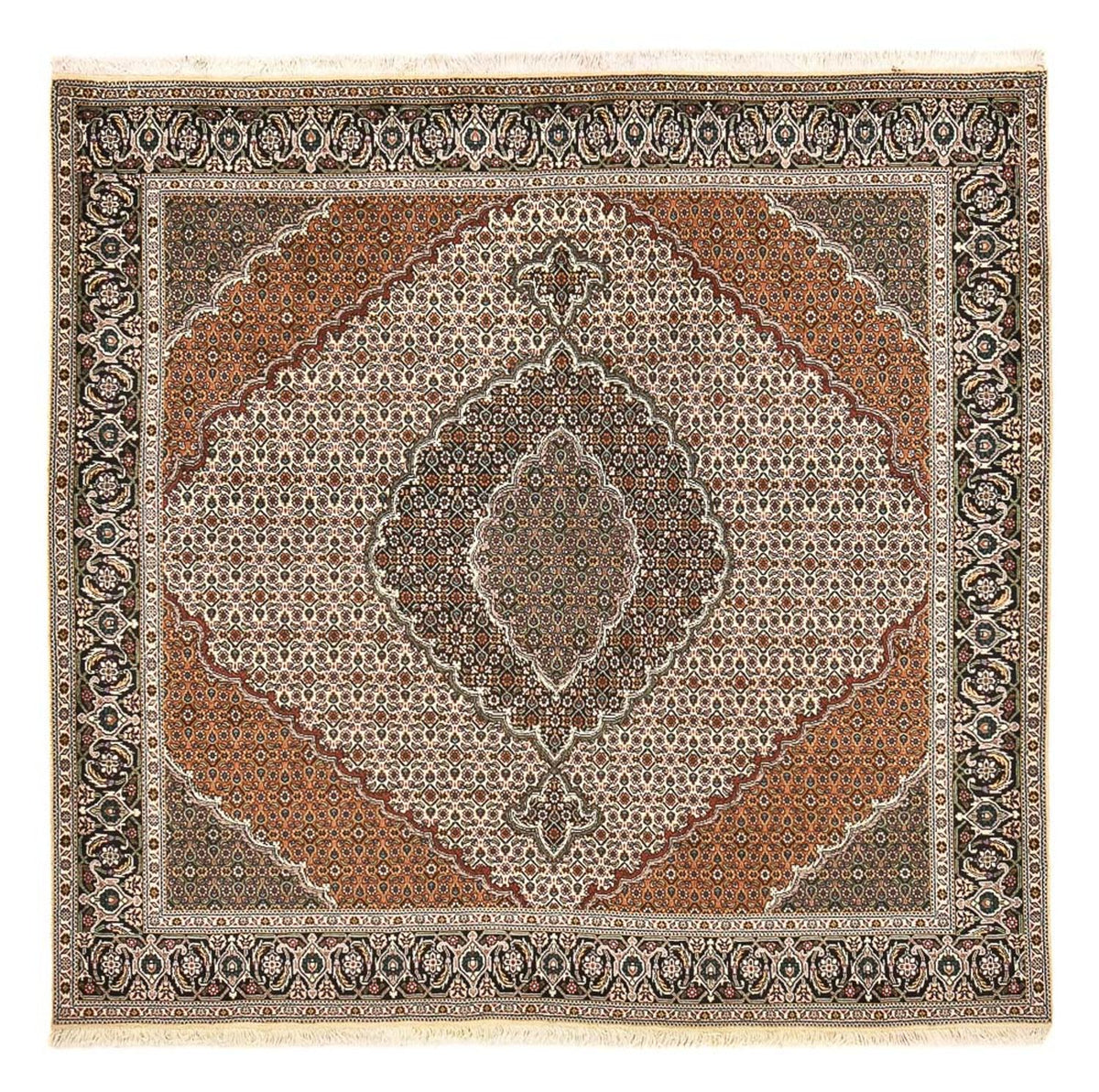 Perzisch tapijt - Tabriz - Royal vierkant  - 206 x 202 cm - lichtbruin