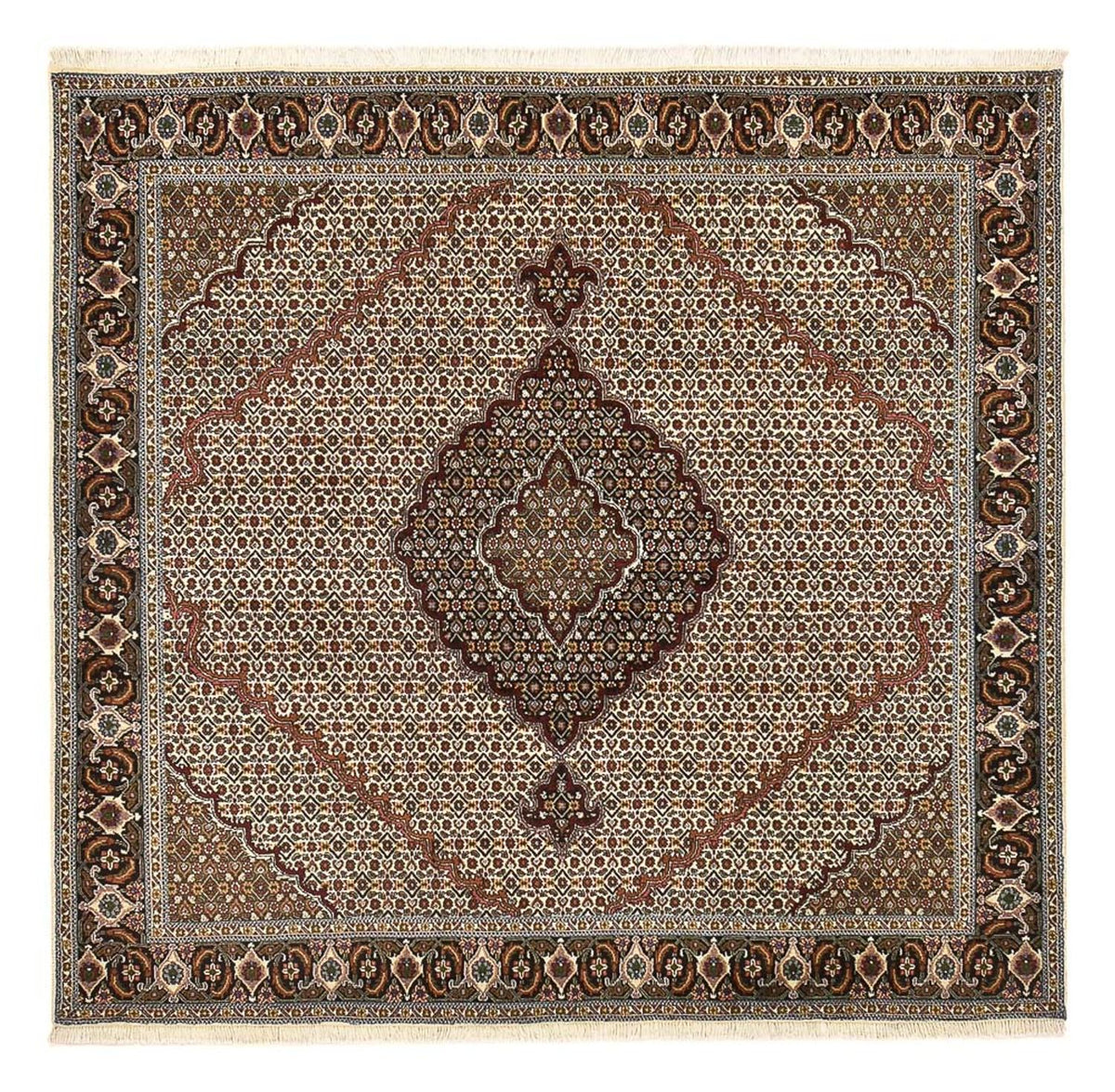 Perzisch tapijt - Tabriz - Royal vierkant  - 200 x 200 cm - bruin