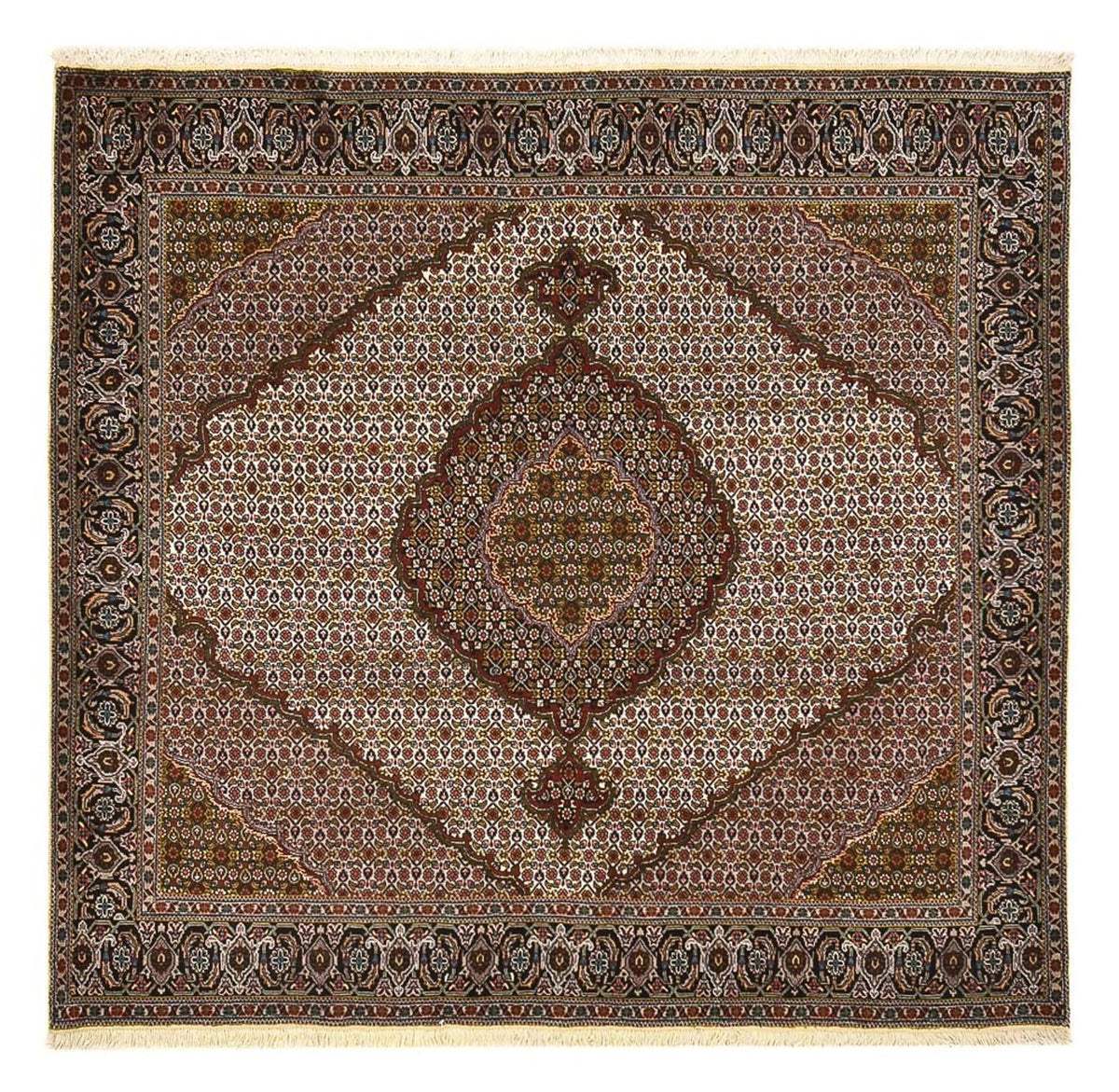 Perzisch tapijt - Tabriz - Royal vierkant  - 203 x 200 cm - bruin