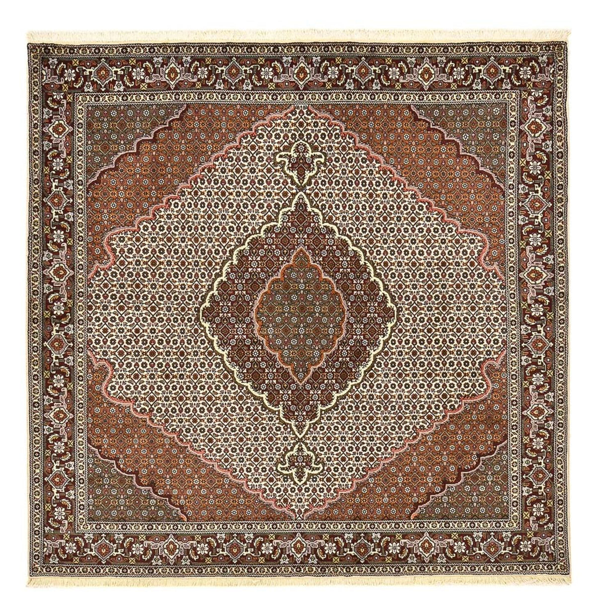 Perzisch tapijt - Tabriz - Royal vierkant  - 205 x 201 cm - lichtbruin