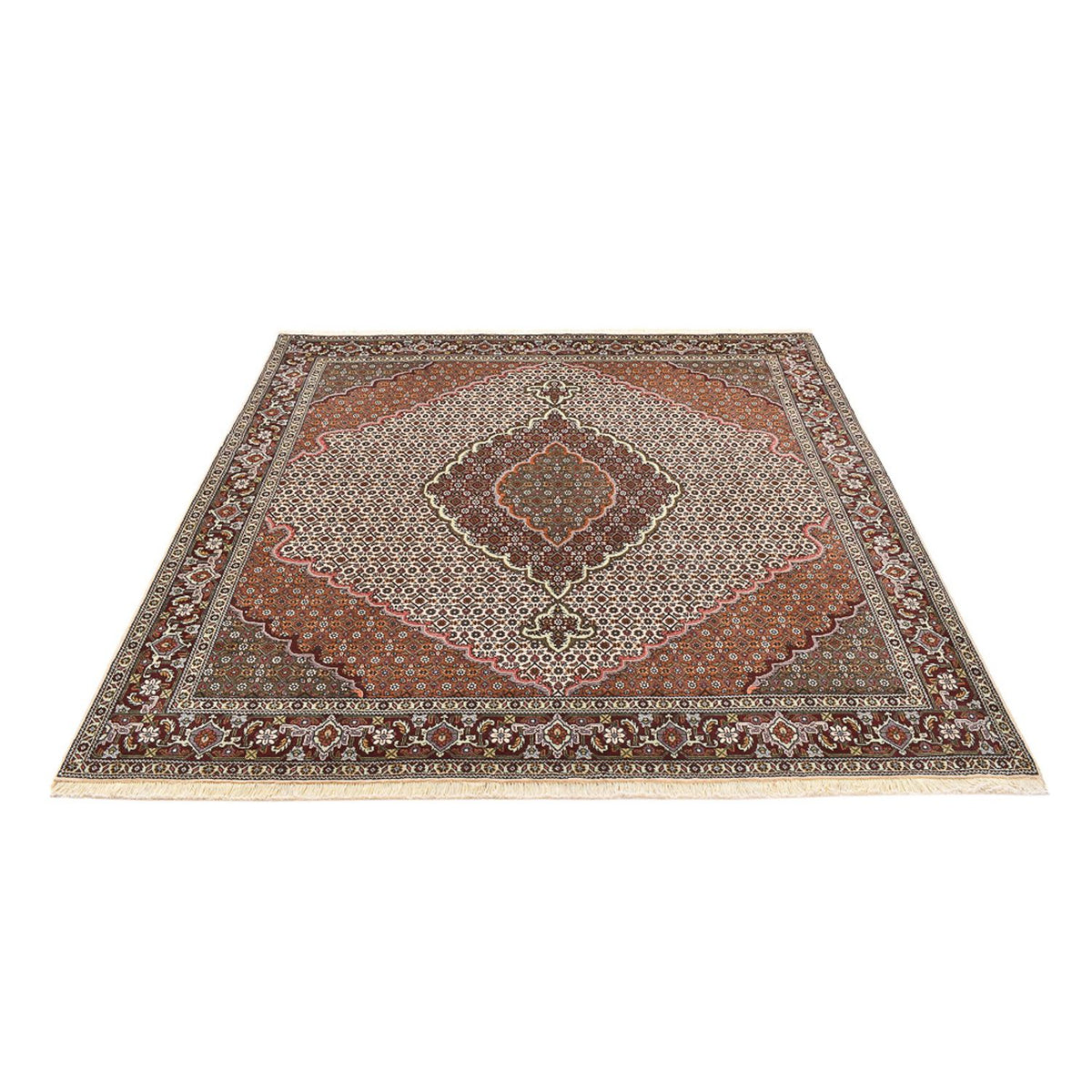 Perzisch tapijt - Tabriz - Royal vierkant  - 205 x 201 cm - lichtbruin